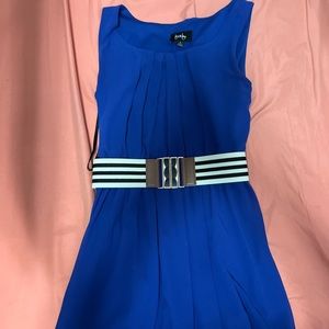 Blue dress with belt